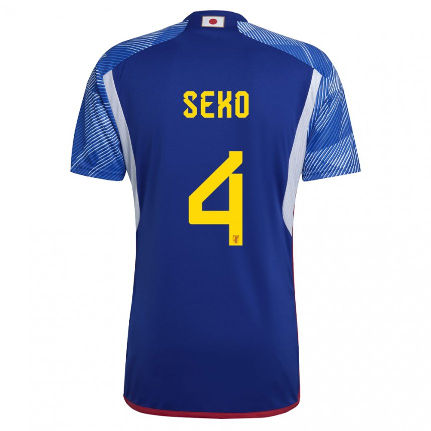 Mænd Japans Ayumu Seko #4 Kongeblå Hjemmebane Spillertrøjer 22-24 Trøje T-shirt