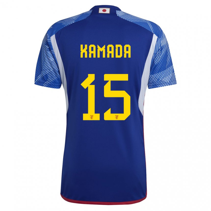 Mænd Japans Daichi Kamada #15 Kongeblå Hjemmebane Spillertrøjer 22-24 Trøje T-shirt