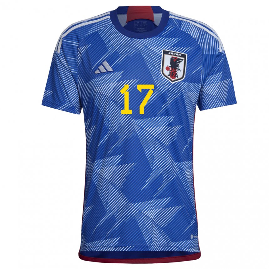 Mænd Japans Ao Tanaka #17 Kongeblå Hjemmebane Spillertrøjer 22-24 Trøje T-shirt