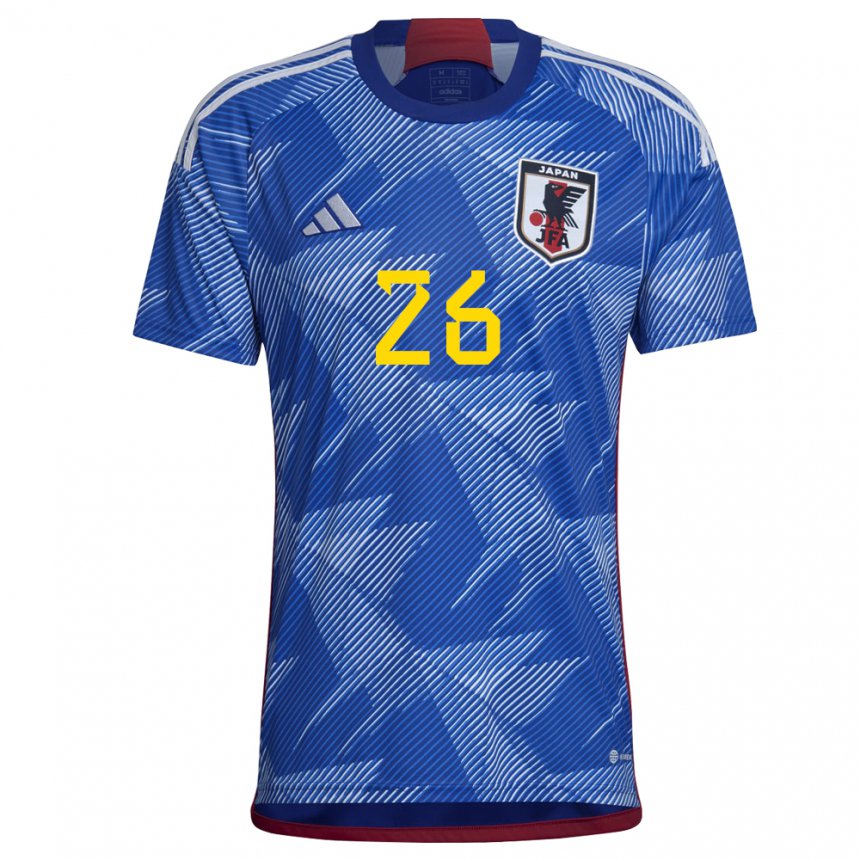 Mænd Japans Ayase Ueda #26 Kongeblå Hjemmebane Spillertrøjer 22-24 Trøje T-shirt