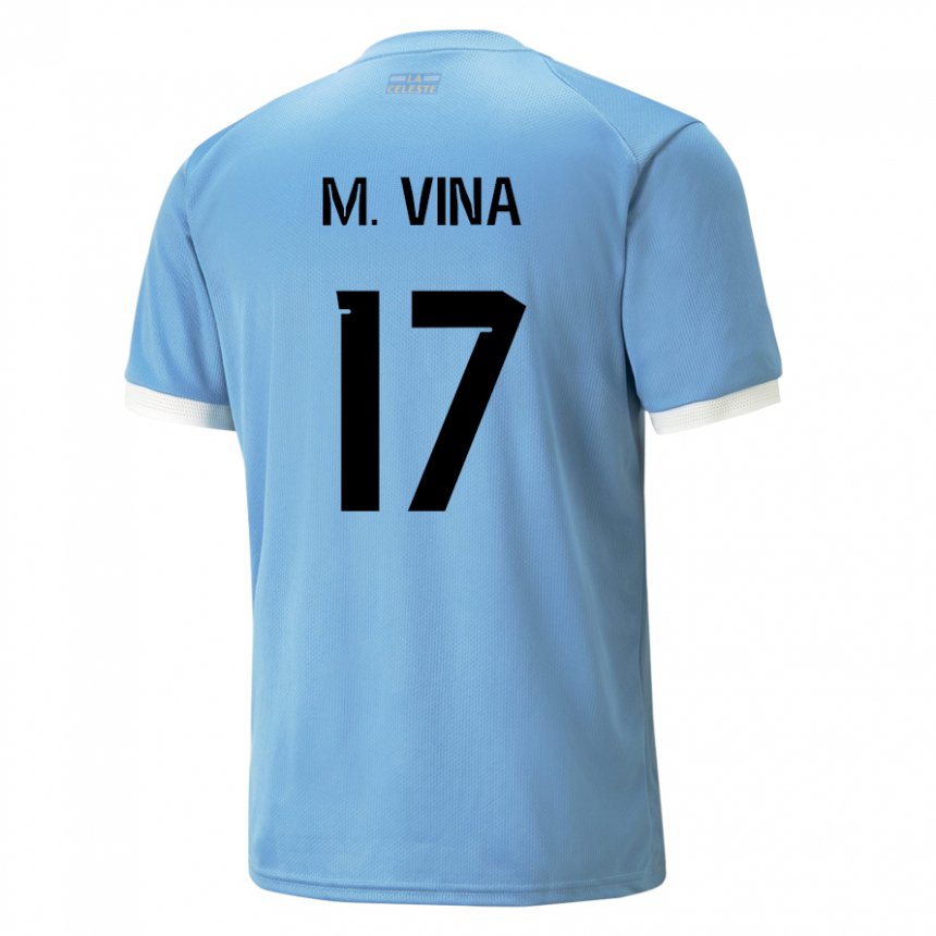 Mænd Uruguays Matias Vina #17 Blå Hjemmebane Spillertrøjer 22-24 Trøje T-shirt
