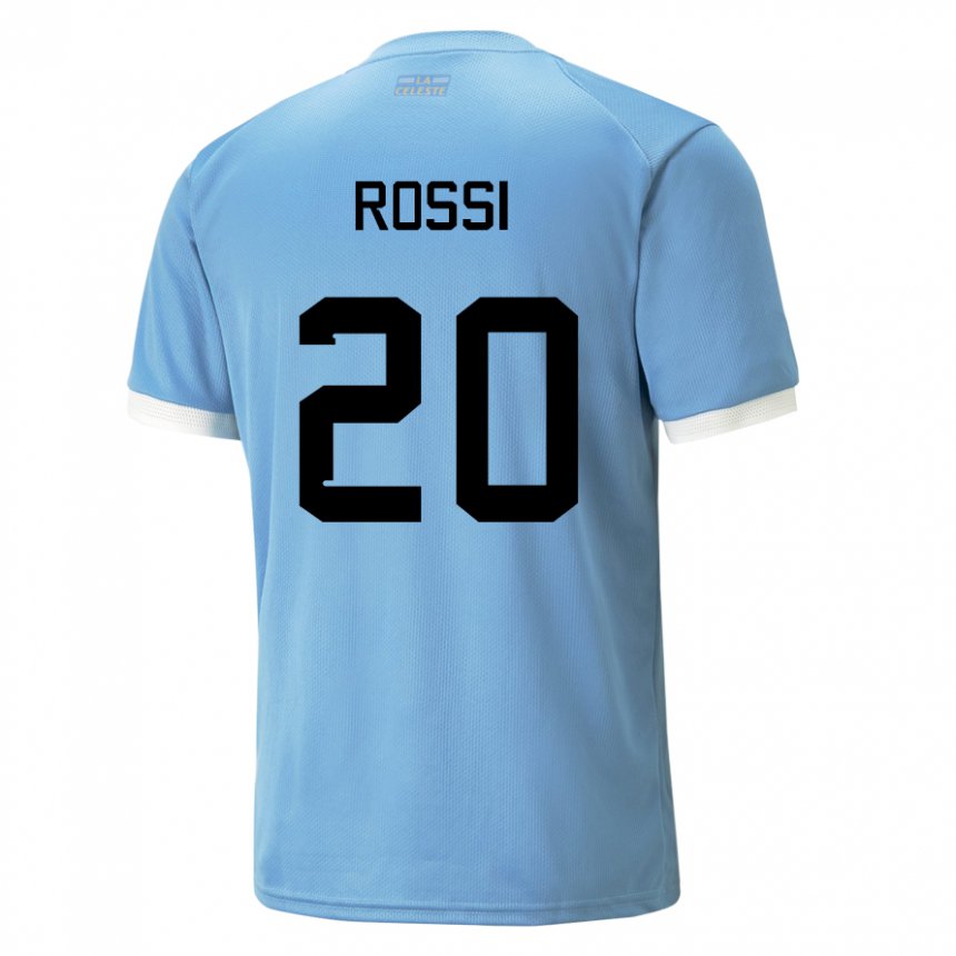 Mænd Uruguays Diego Rossi #20 Blå Hjemmebane Spillertrøjer 22-24 Trøje T-shirt