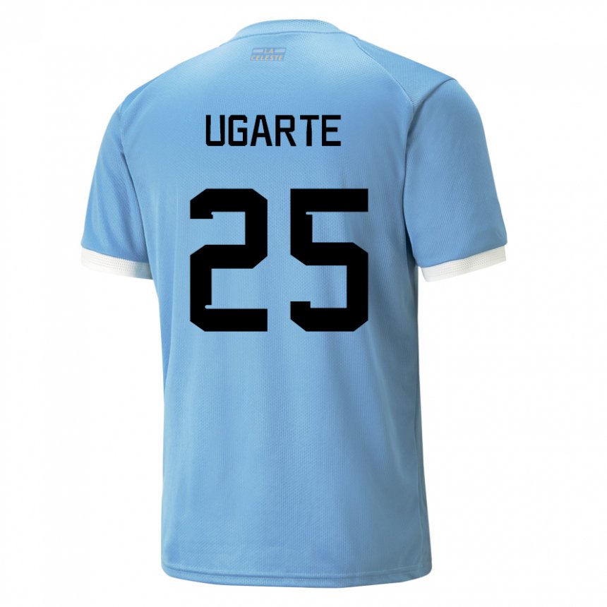 Mænd Uruguays Manuel Ugarte #25 Blå Hjemmebane Spillertrøjer 22-24 Trøje T-shirt