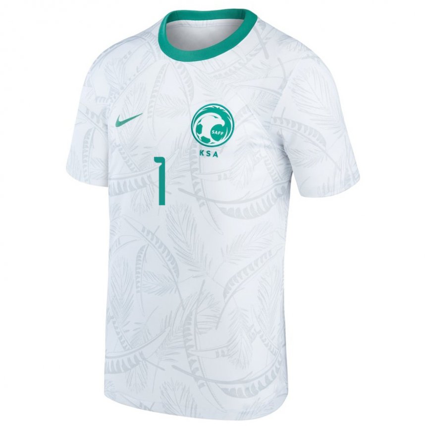 Mænd Saudi-arabiens Mohammed Al Rubaie #1 Hvid Hjemmebane Spillertrøjer 22-24 Trøje T-shirt