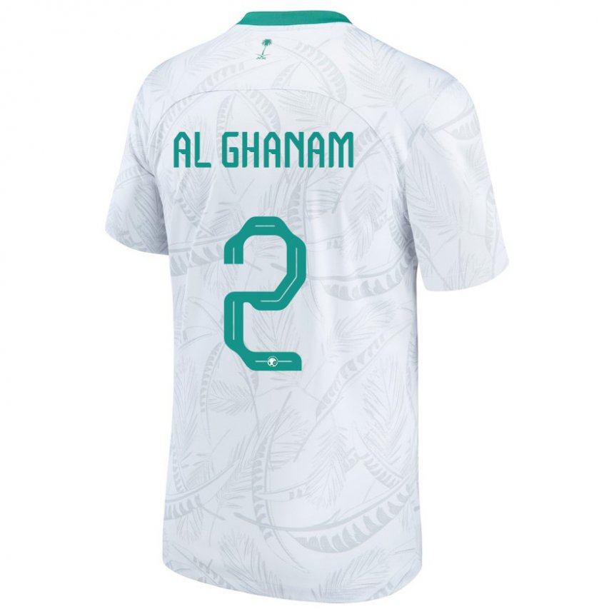 Mænd Saudi-arabiens Sultan Al Ghanasm #2 Hvid Hjemmebane Spillertrøjer 22-24 Trøje T-shirt