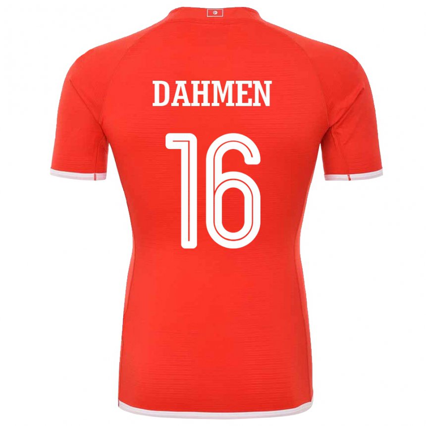 Mænd Tunesiens Aymen Dahmen #16 Rød Hjemmebane Spillertrøjer 22-24 Trøje T-shirt