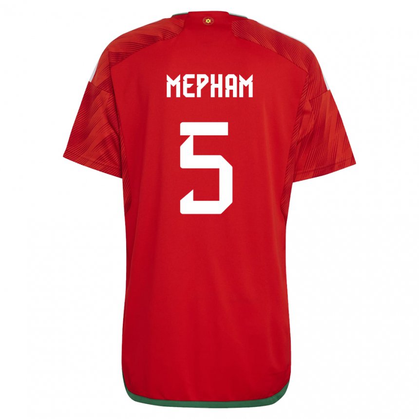 Mænd Wales Chris Mepham #5 Rød Hjemmebane Spillertrøjer 22-24 Trøje T-shirt