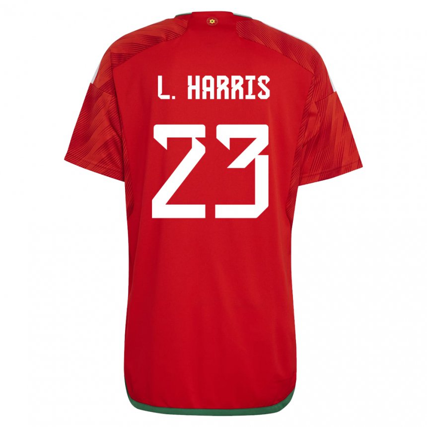 Mænd Wales Luke Harris #23 Rød Hjemmebane Spillertrøjer 22-24 Trøje T-shirt