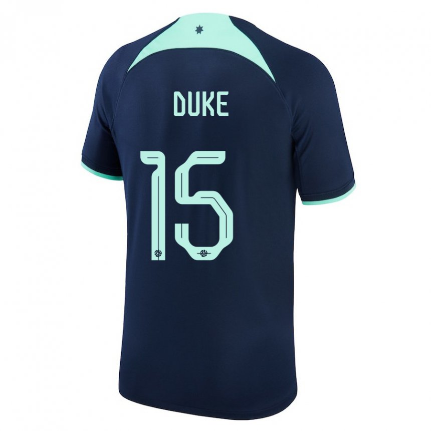 Mænd Australiens Mitchell Duke #15 Mørkeblå Udebane Spillertrøjer 22-24 Trøje T-shirt