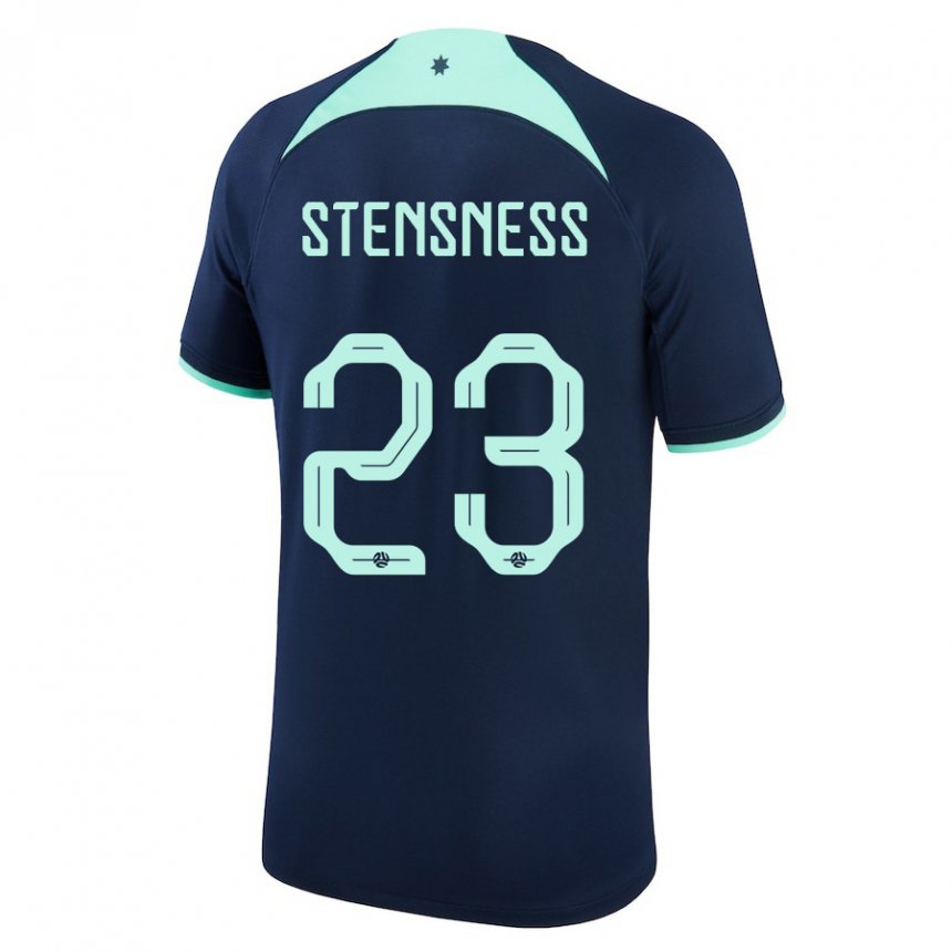 Mænd Australiens Gianni Stensness #23 Mørkeblå Udebane Spillertrøjer 22-24 Trøje T-shirt