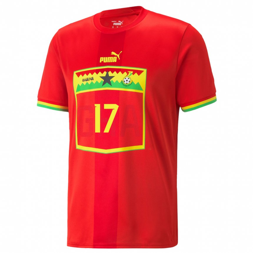 Mænd Ghanas Benjamin Tetteh #17 Rød Udebane Spillertrøjer 22-24 Trøje T-shirt