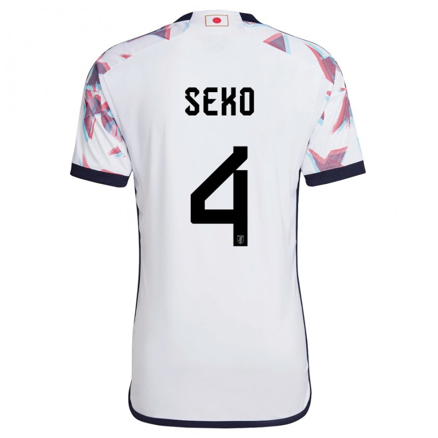 Mænd Japans Ayumu Seko #4 Hvid Udebane Spillertrøjer 22-24 Trøje T-shirt