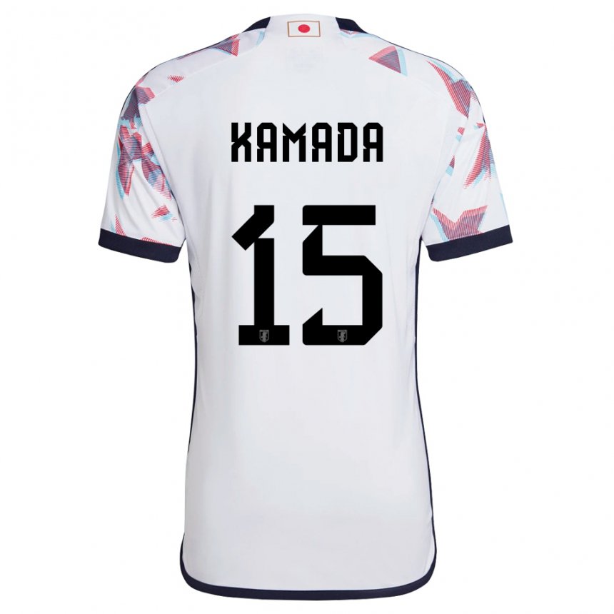 Mænd Japans Daichi Kamada #15 Hvid Udebane Spillertrøjer 22-24 Trøje T-shirt