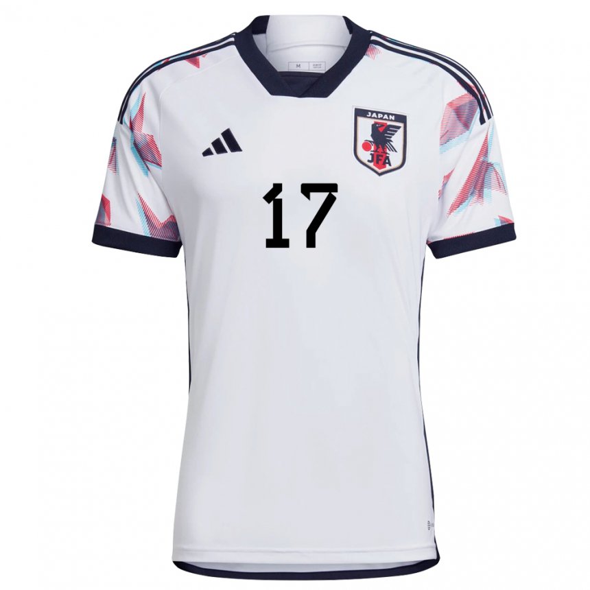 Mænd Japans Ao Tanaka #17 Hvid Udebane Spillertrøjer 22-24 Trøje T-shirt