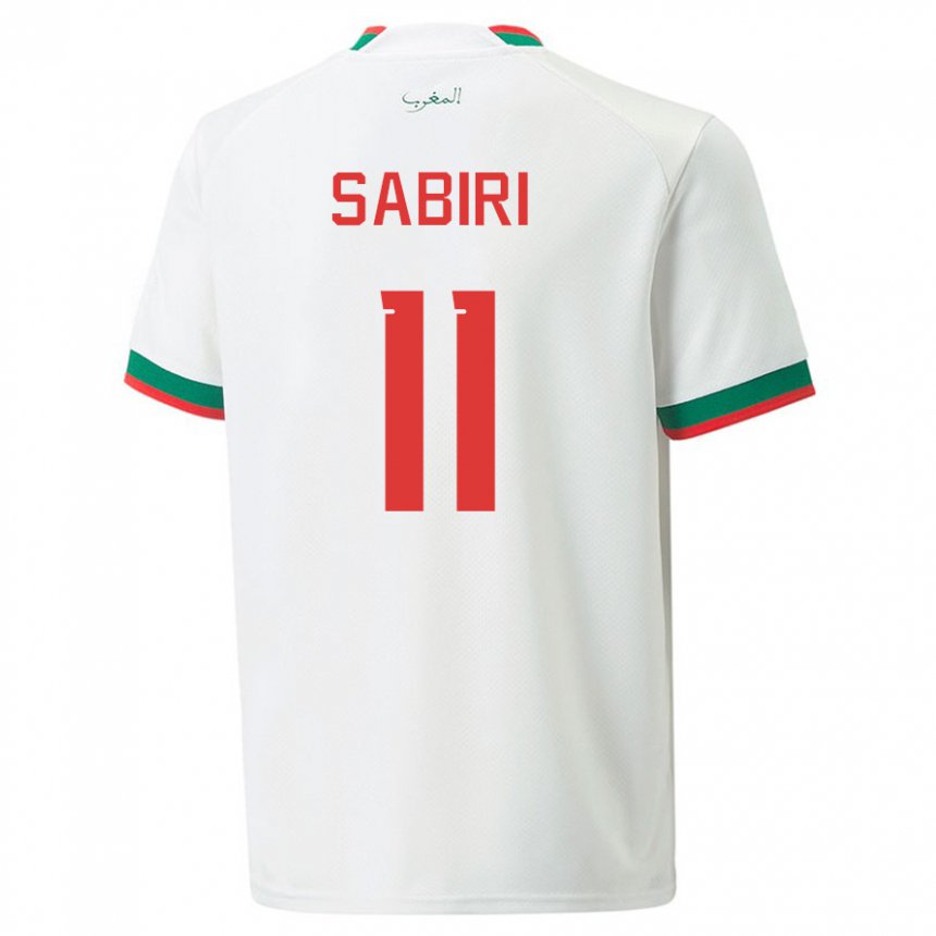 Mænd Marokkos Abdelhamid Sabiri #11 Hvid Udebane Spillertrøjer 22-24 Trøje T-shirt