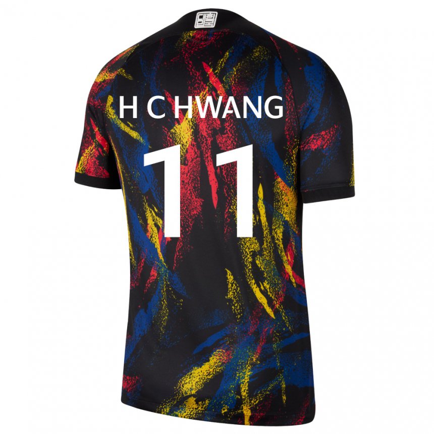 Mænd Sydkoreas Hee-chan Hwang #11 Flerfarvet Udebane Spillertrøjer 22-24 Trøje T-shirt