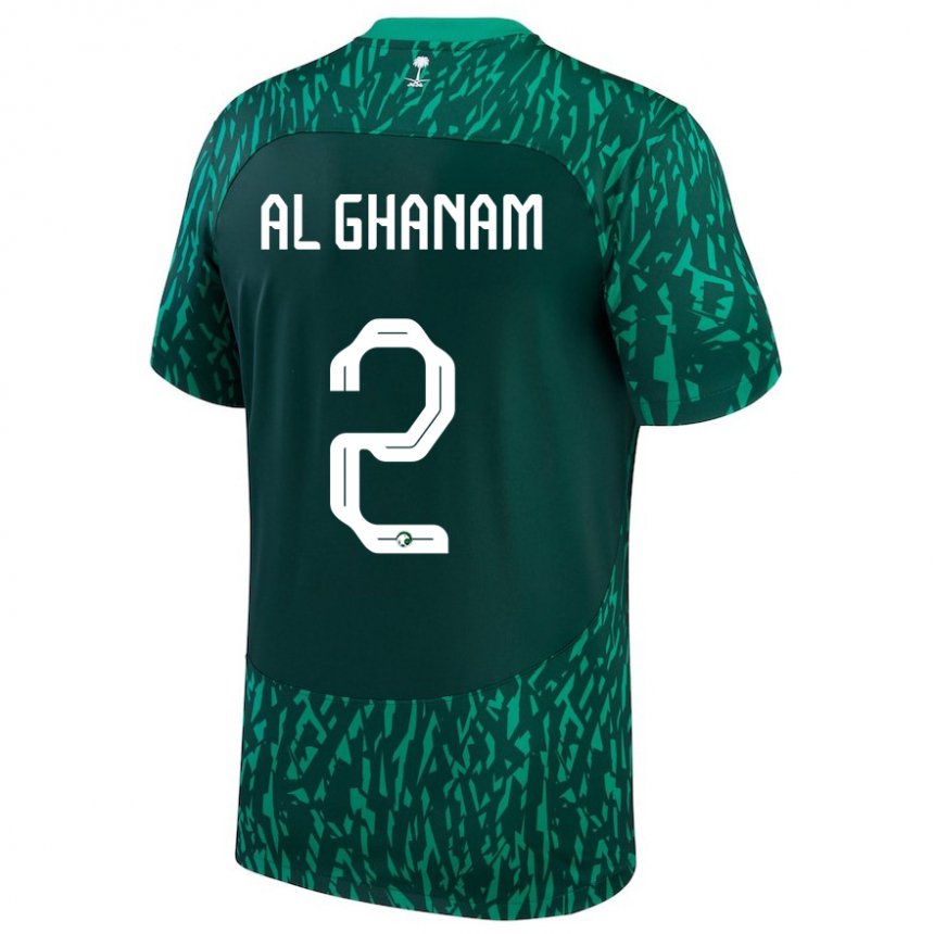 Mænd Saudi-arabiens Sultan Al Ghanasm #2 Mørkegrøn Udebane Spillertrøjer 22-24 Trøje T-shirt