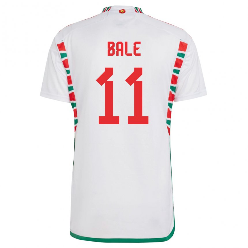Mænd Wales Gareth Bale #11 Hvid Udebane Spillertrøjer 22-24 Trøje T-shirt
