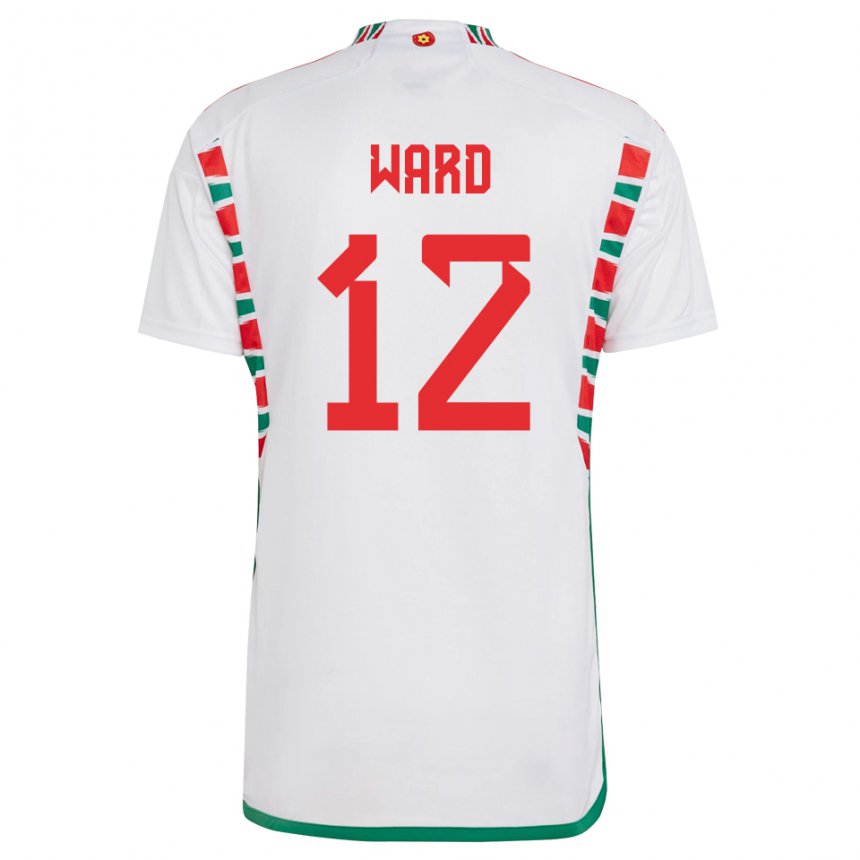 Mænd Wales Danny Ward #12 Hvid Udebane Spillertrøjer 22-24 Trøje T-shirt