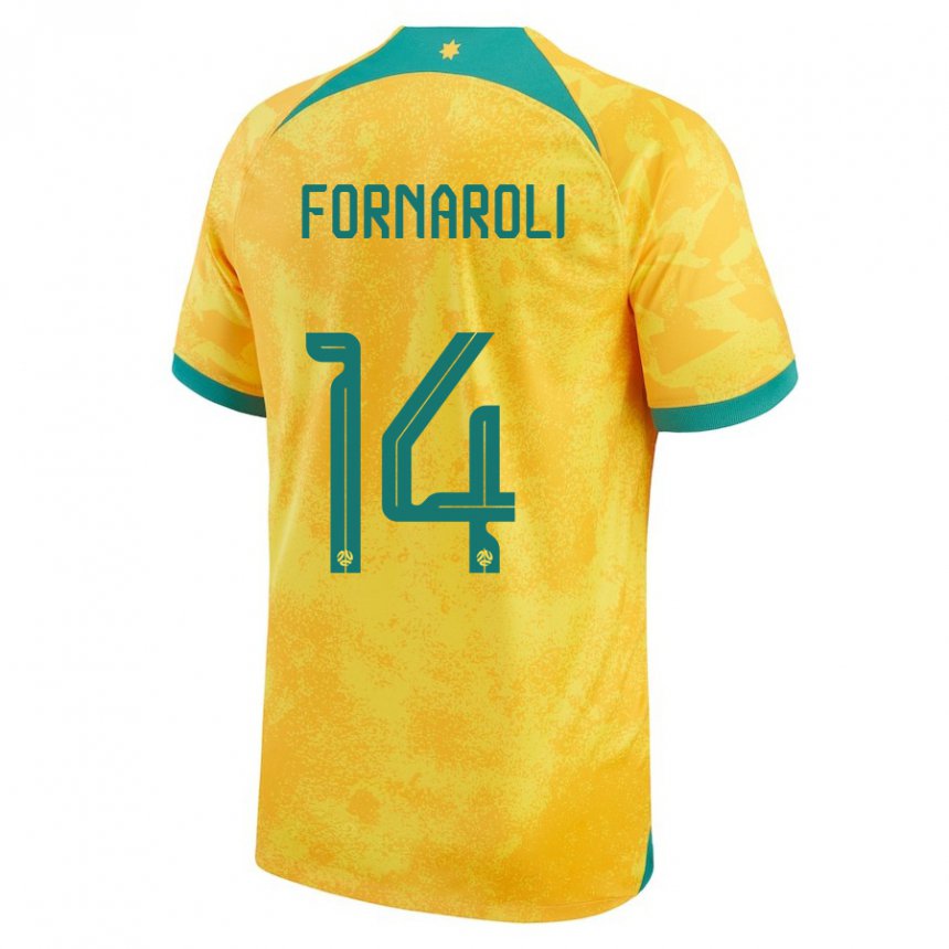 Kvinder Australiens Bruno Fornaroli #14 Gylden Hjemmebane Spillertrøjer 22-24 Trøje T-shirt