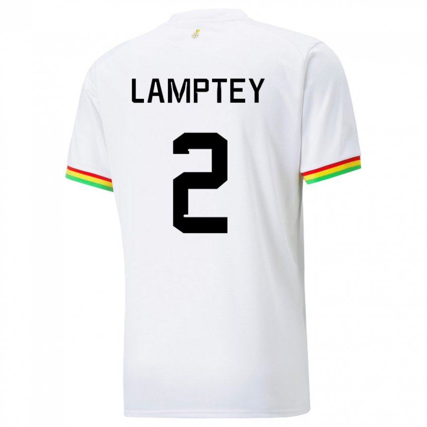 Kvinder Ghanas Tariq Lamptey #2 Hvid Hjemmebane Spillertrøjer 22-24 Trøje T-shirt