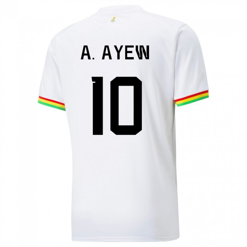 Kvinder Ghanas Andre Ayew #10 Hvid Hjemmebane Spillertrøjer 22-24 Trøje T-shirt