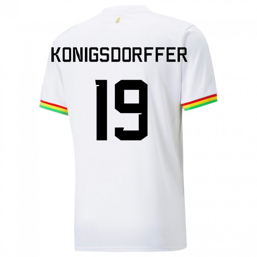 Kvinder Ghanas Ransford-yeboah Konigsdorffer #19 Hvid Hjemmebane Spillertrøjer 22-24 Trøje T-shirt