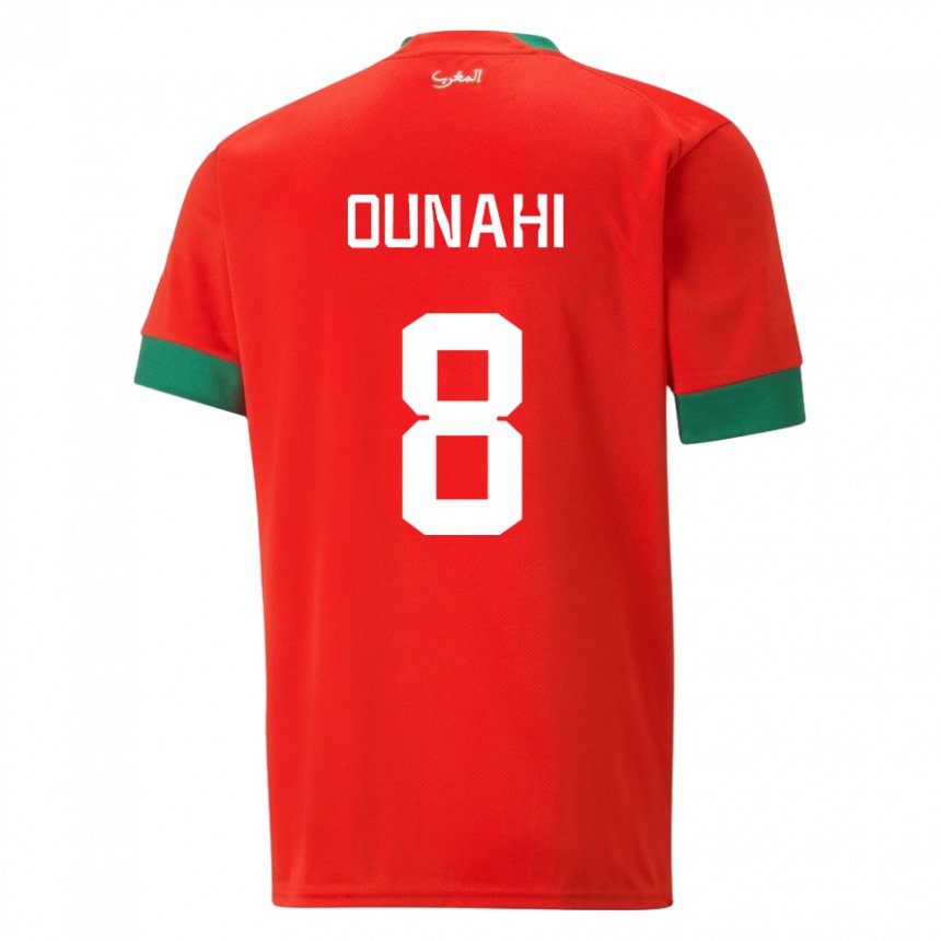 Kvinder Marokkos Azzeddine Ounahi #8 Rød Hjemmebane Spillertrøjer 22-24 Trøje T-shirt