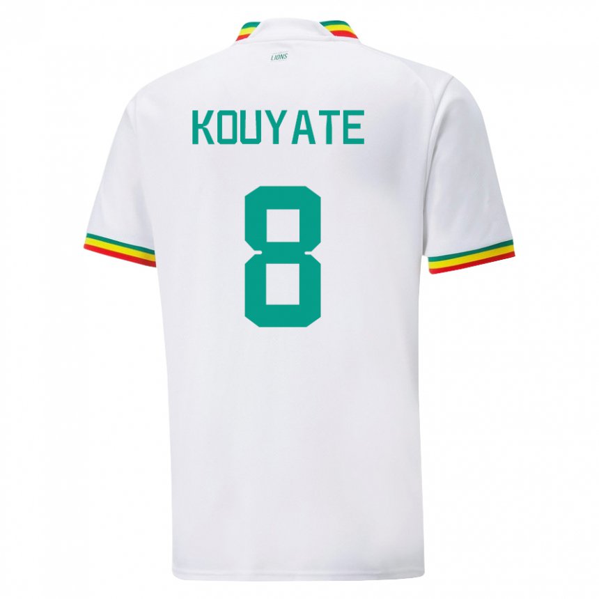 Kvinder Senegals Cheikhou Kouyate #8 Hvid Hjemmebane Spillertrøjer 22-24 Trøje T-shirt