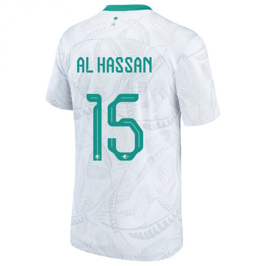 Kvinder Saudi-arabiens Ali Al Hassan #15 Hvid Hjemmebane Spillertrøjer 22-24 Trøje T-shirt