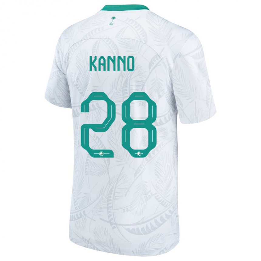 Kvinder Saudi-arabiens Mohamed Kanno #28 Hvid Hjemmebane Spillertrøjer 22-24 Trøje T-shirt