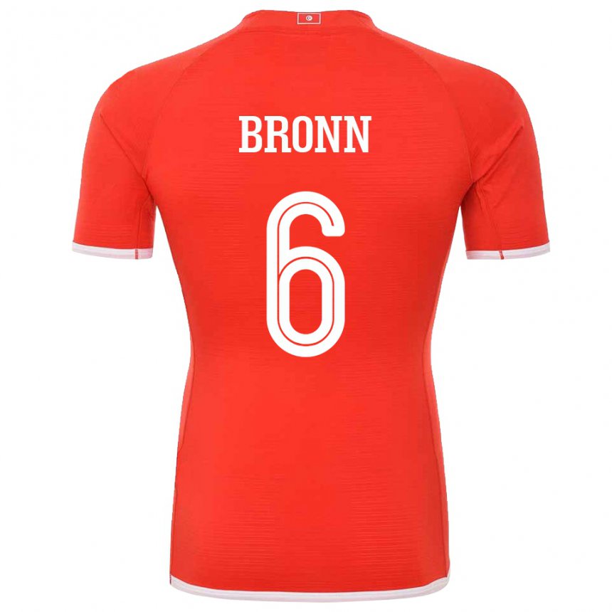 Kvinder Tunesiens Dylan Bronn #6 Rød Hjemmebane Spillertrøjer 22-24 Trøje T-shirt