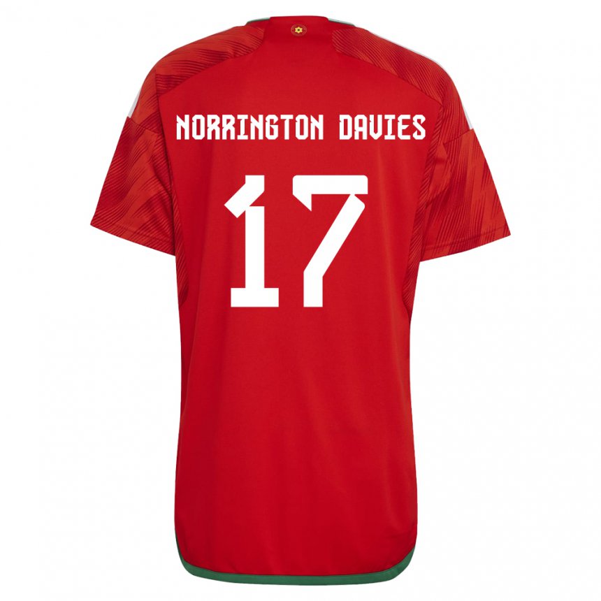 Kvinder Wales Rhys Norrington Davies #17 Rød Hjemmebane Spillertrøjer 22-24 Trøje T-shirt