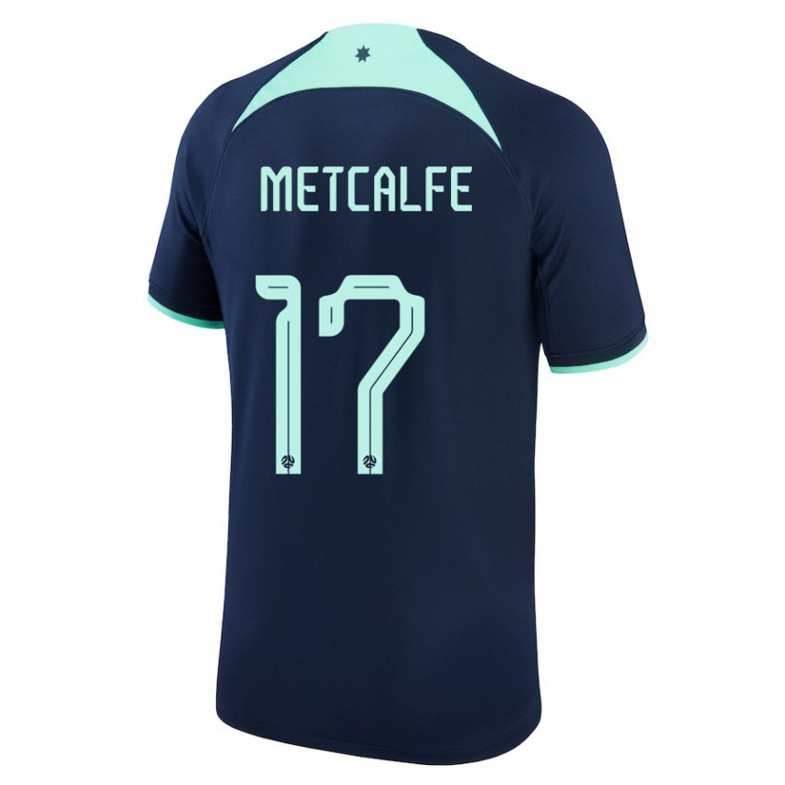 Kvinder Australiens Connor Metcalfe #17 Mørkeblå Udebane Spillertrøjer 22-24 Trøje T-shirt