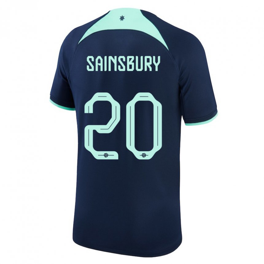 Kvinder Australiens Trent Sainsbury #20 Mørkeblå Udebane Spillertrøjer 22-24 Trøje T-shirt