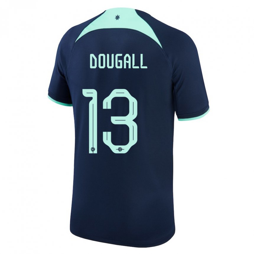 Kvinder Australiens Kenny Dougall #13 Mørkeblå Udebane Spillertrøjer 22-24 Trøje T-shirt