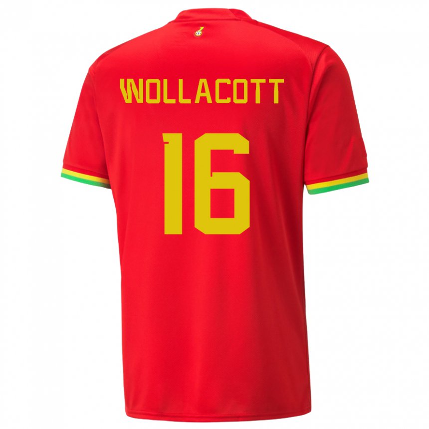 Kvinder Ghanas Joe Wollacott #16 Rød Udebane Spillertrøjer 22-24 Trøje T-shirt