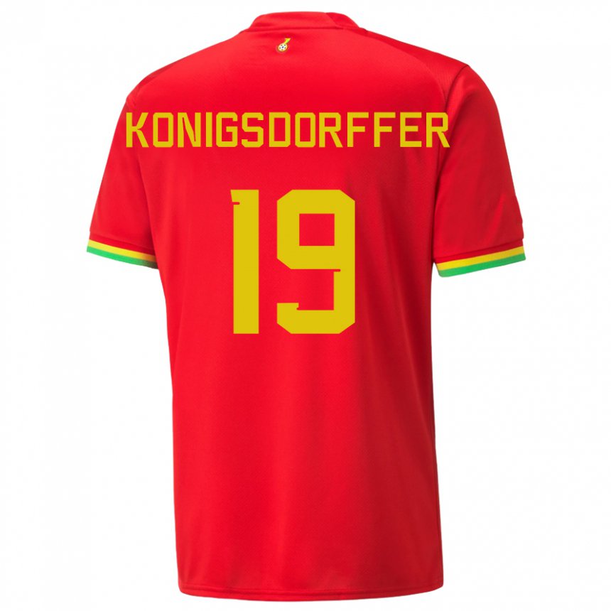 Kvinder Ghanas Ransford-yeboah Konigsdorffer #19 Rød Udebane Spillertrøjer 22-24 Trøje T-shirt