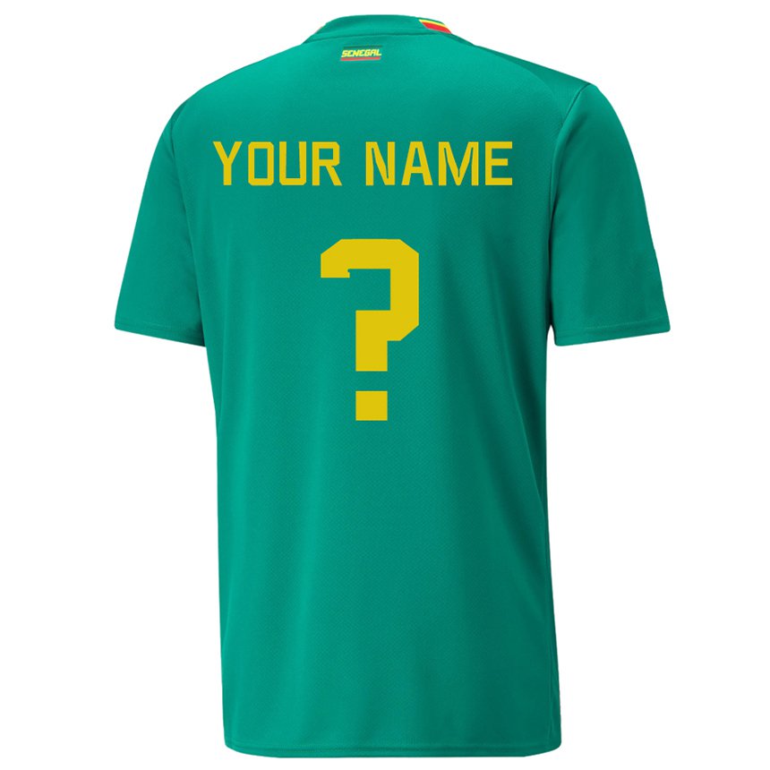 Kvinder Senegals Dit Navn #0 Grøn Udebane Spillertrøjer 22-24 Trøje T-shirt