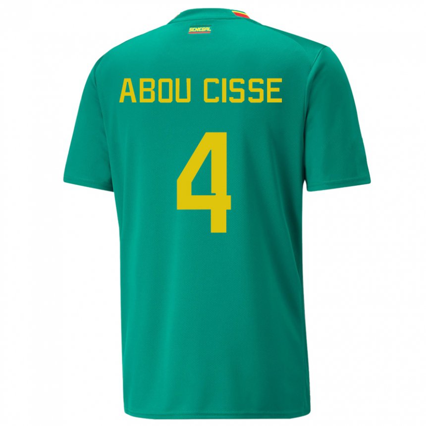 Kvinder Senegals Pape Abou Cisse #4 Grøn Udebane Spillertrøjer 22-24 Trøje T-shirt