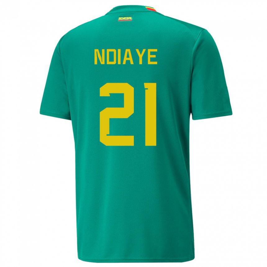Kvinder Senegals Iliman Ndiaye #21 Grøn Udebane Spillertrøjer 22-24 Trøje T-shirt