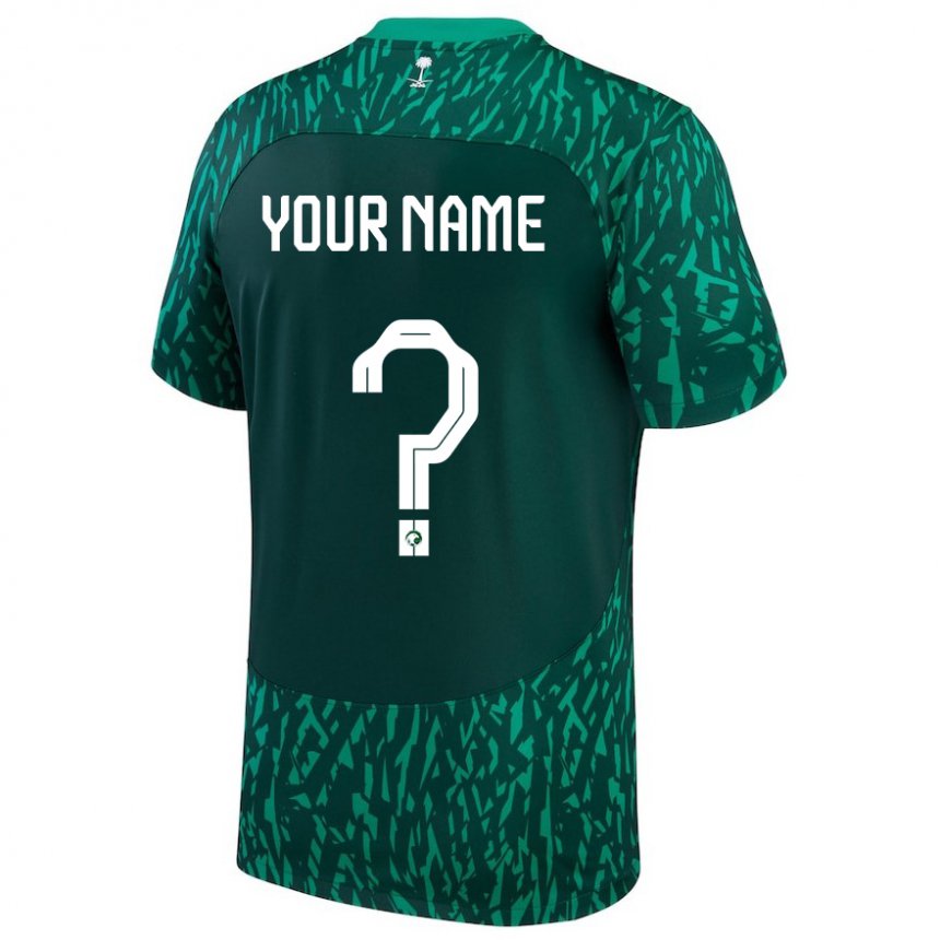 Kvinder Saudi-arabiens Dit Navn #0 Mørkegrøn Udebane Spillertrøjer 22-24 Trøje T-shirt
