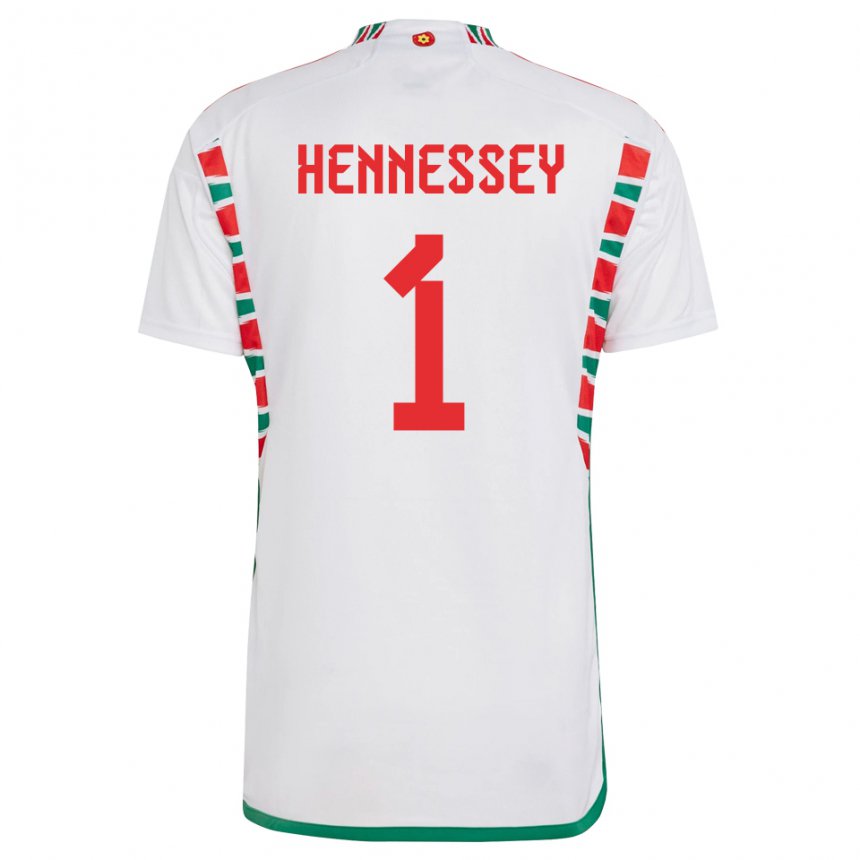 Kvinder Wales Wayne Hennessey #1 Hvid Udebane Spillertrøjer 22-24 Trøje T-shirt