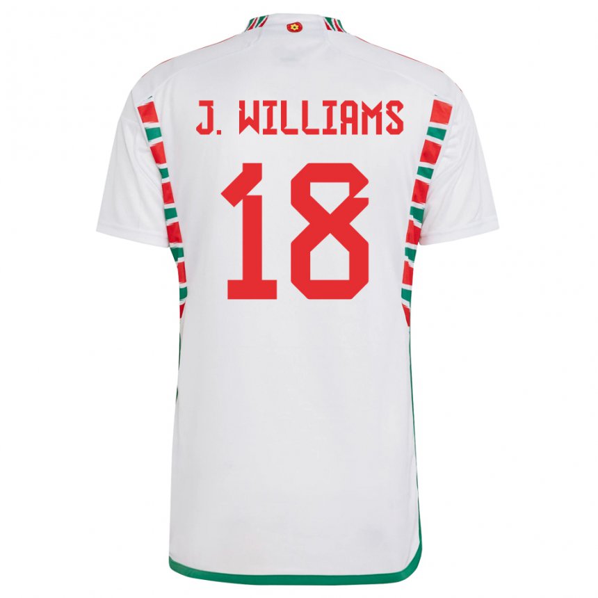 Kvinder Wales Jonathan Williams #18 Hvid Udebane Spillertrøjer 22-24 Trøje T-shirt