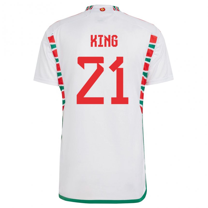 Kvinder Wales Tom King #21 Hvid Udebane Spillertrøjer 22-24 Trøje T-shirt