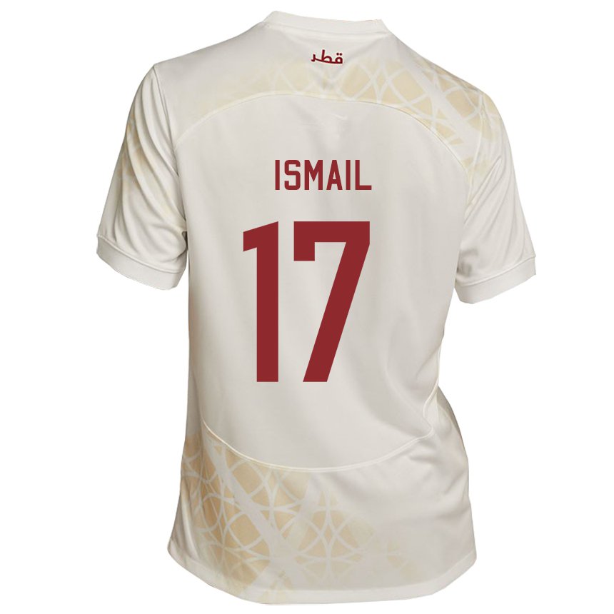 Kvinder Qatars Ismail Mohamad #17 Guld Beige Udebane Spillertrøjer 22-24 Trøje T-shirt