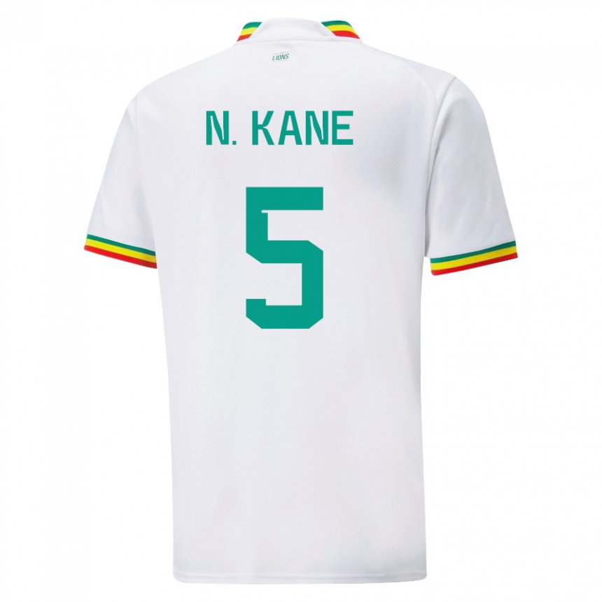 Børn Senegals Ndeye Ndiaye Kane #5 Hvid Hjemmebane Spillertrøjer 22-24 Trøje T-shirt