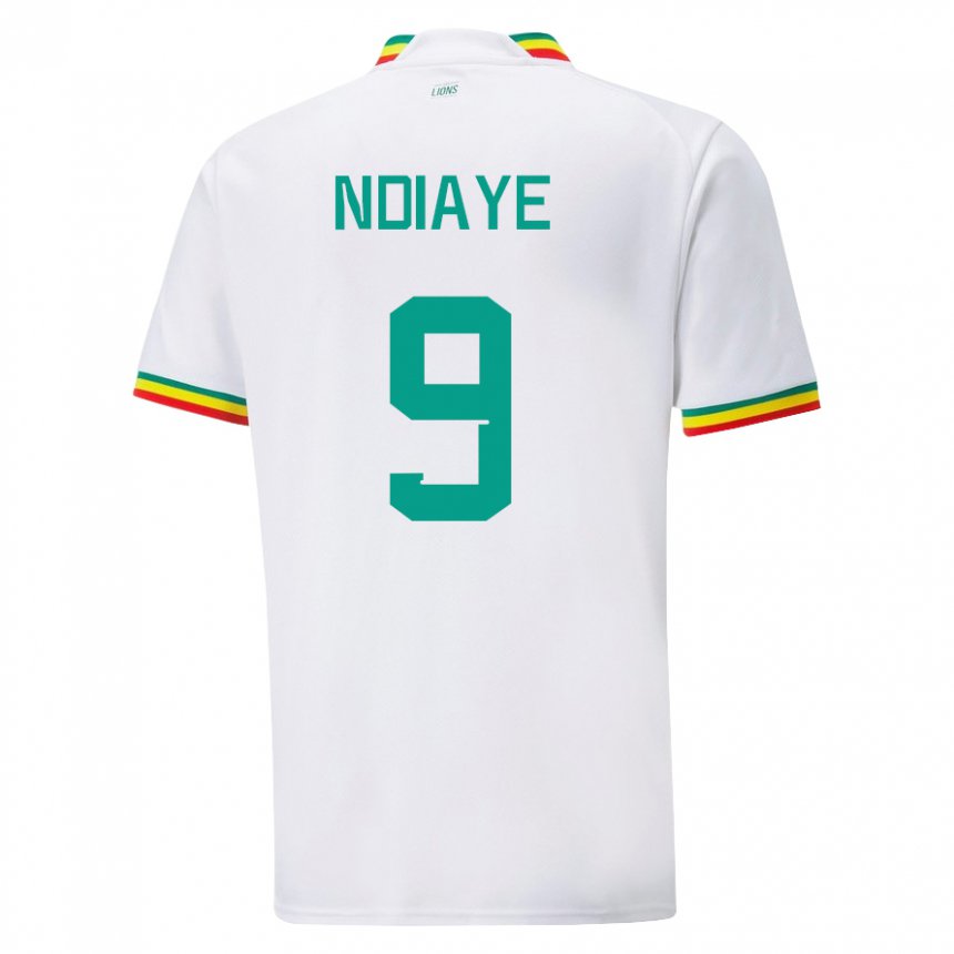 Børn Senegals Nguenar Ndiaye #9 Hvid Hjemmebane Spillertrøjer 22-24 Trøje T-shirt