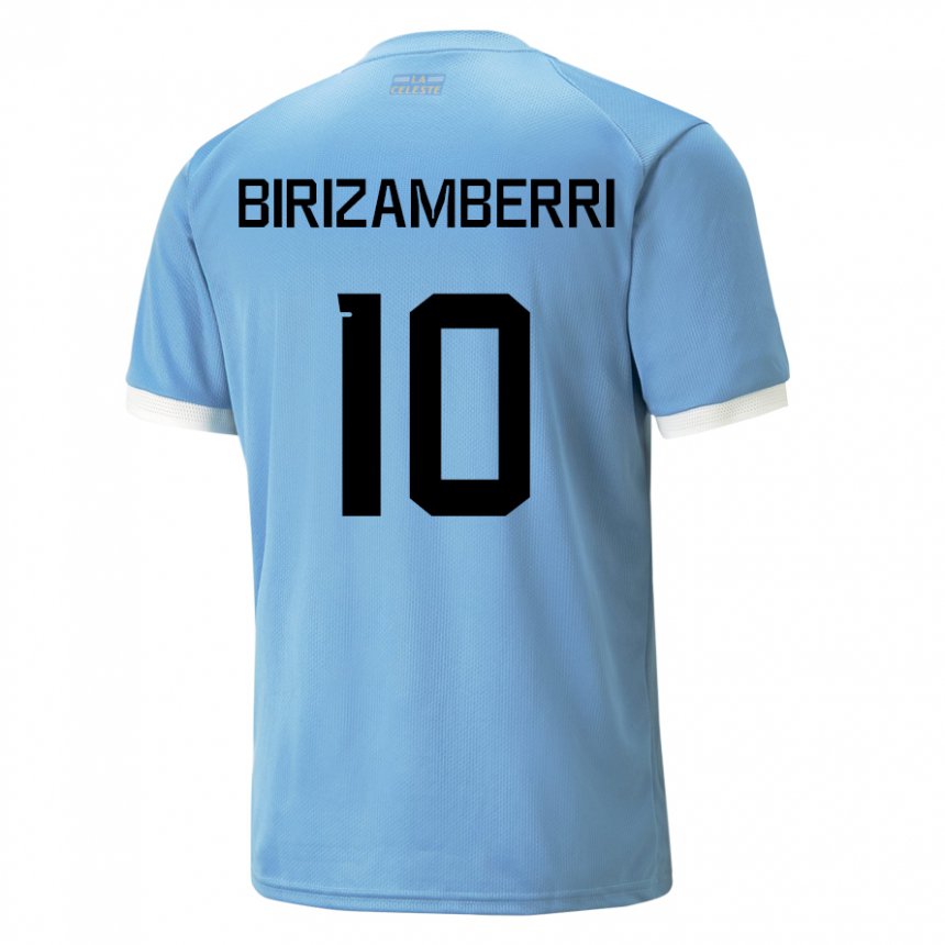 Børn Uruguays Carolina Birizamberri #10 Blå Hjemmebane Spillertrøjer 22-24 Trøje T-shirt