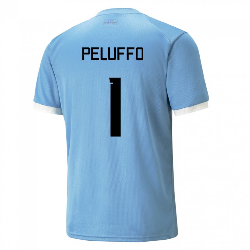 Børn Uruguays Daniel Peluffo #1 Blå Hjemmebane Spillertrøjer 22-24 Trøje T-shirt